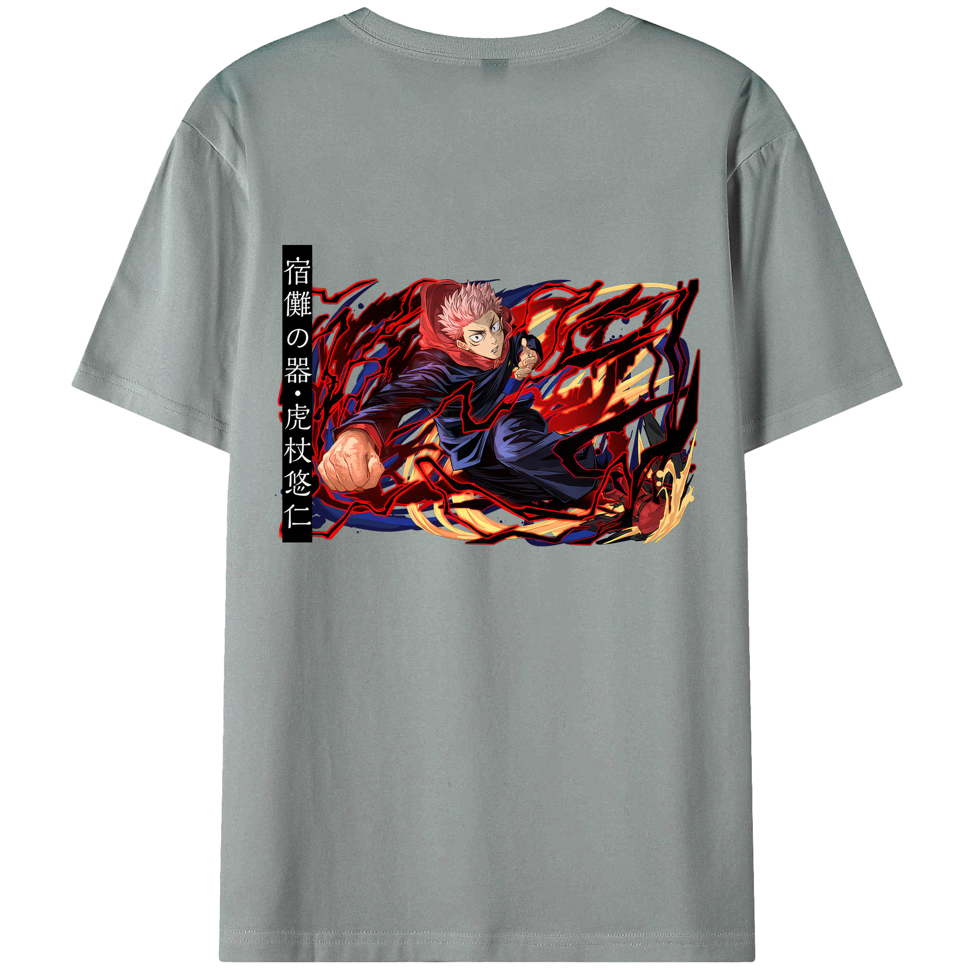 （画像用） 呪術廻戦 Jujutsu Kaisen 綿100％ メンズ半袖Tシャツ（バックプリント） 通気性